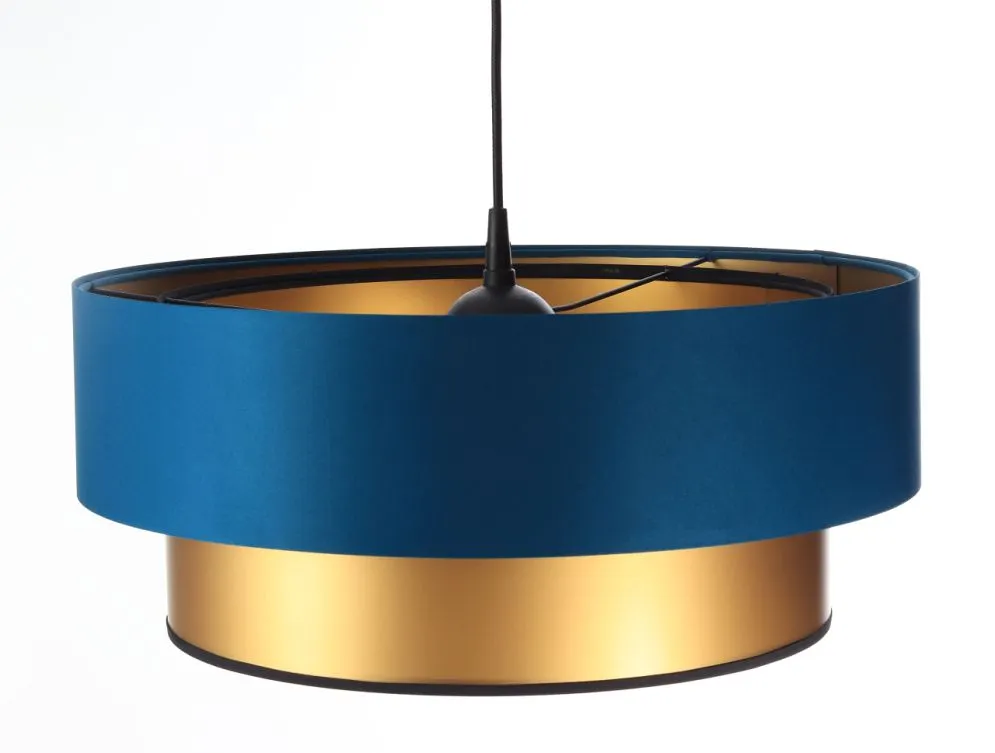 Lampa wisząca DOUBLE BLUE 50 granatowa/złota nad stół | MIRAT. w stylu kolekcja