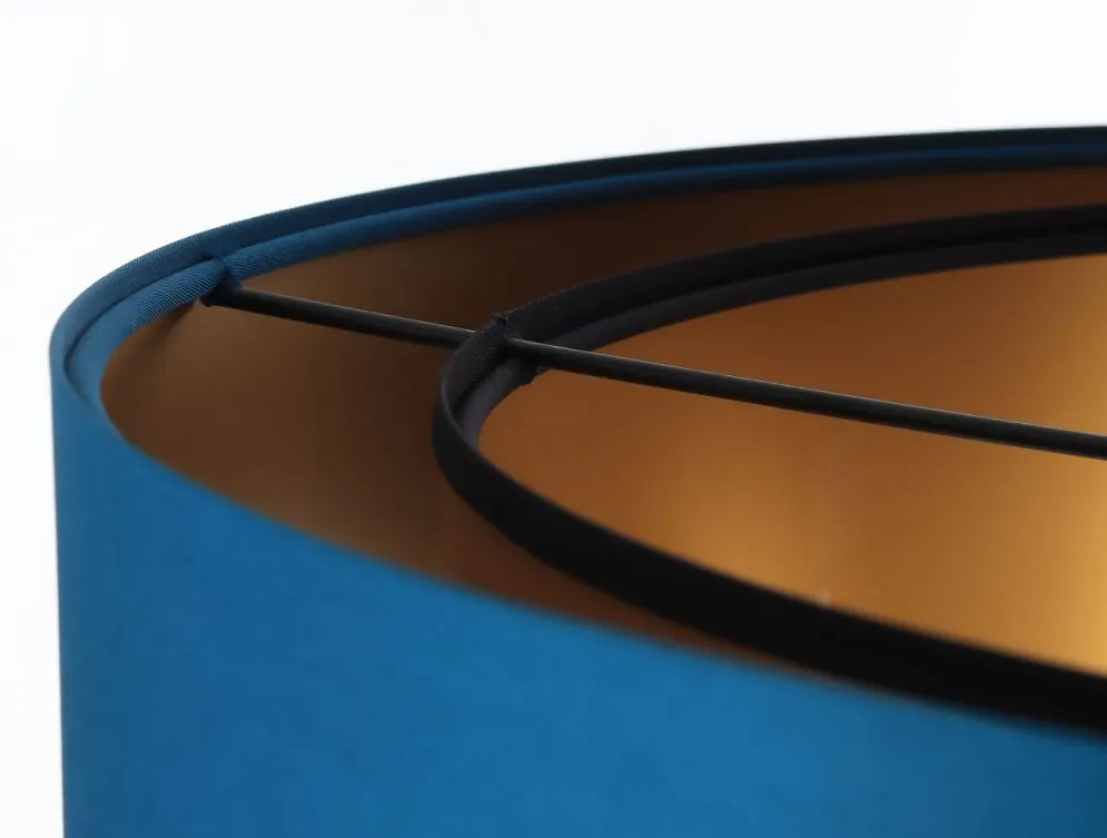 Lampa wisząca DOUBLE BLUE 50 granatowa/złota nad stół | MIRAT. w stylu kolekcja