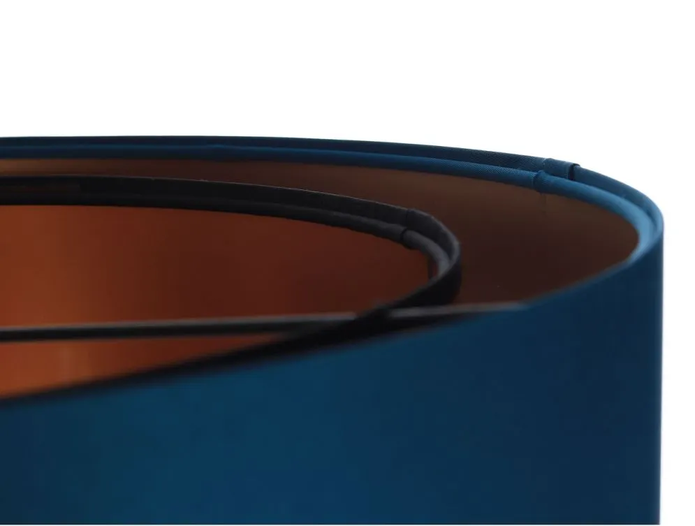 Lampa wisząca DOUBLE BLUE 50 granatowa/miedziana w kształcie walca | MIRAT. w stylu kolekcja