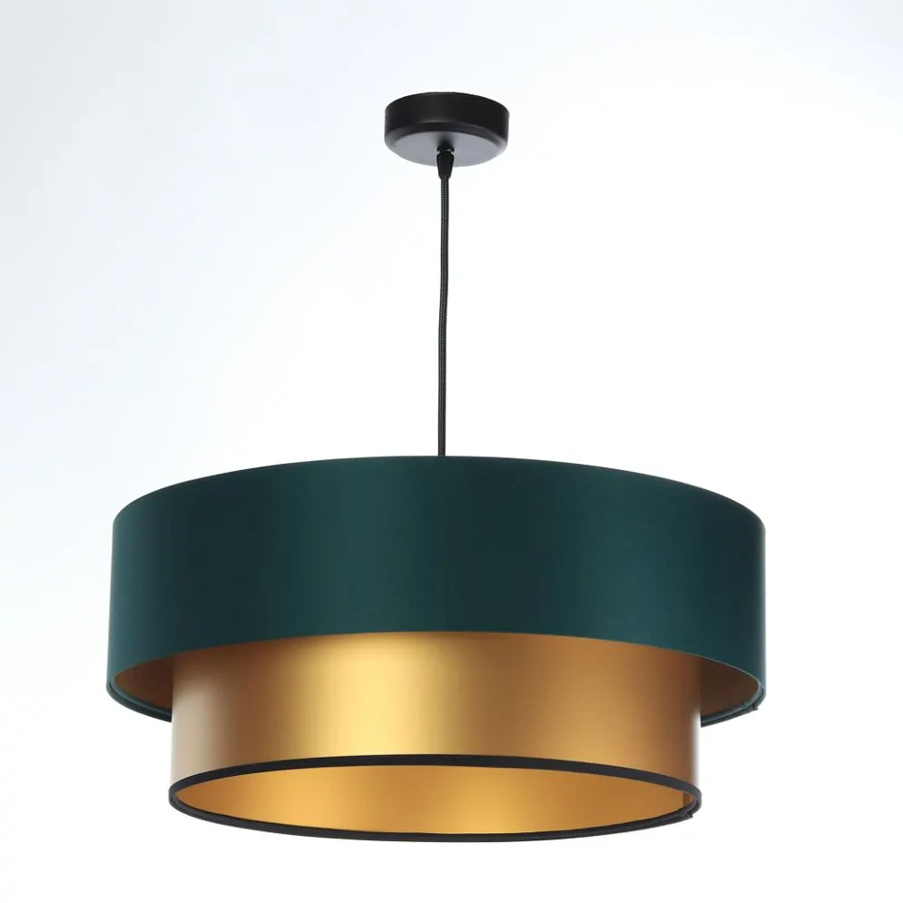Lampa wisząca DOUBLE GREEN 50 zielona/złota do sypialni | MIRAT. w stylu kolekcja