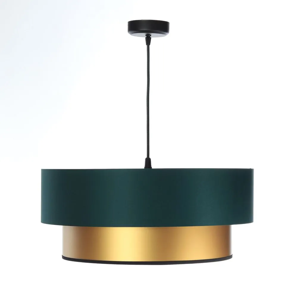 Lampa wisząca DOUBLE GREEN 40 zielona/złota w stylu glamour | MIRAT. w stylu kolekcja