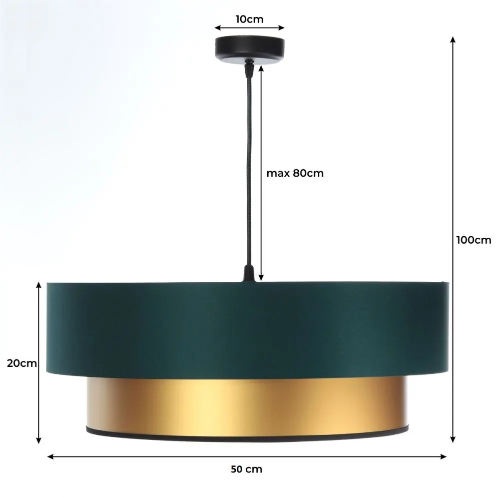 Lampa wisząca DOUBLE 50 czarna/beżowa polskiej produkcji do jadalni | MIRAT.