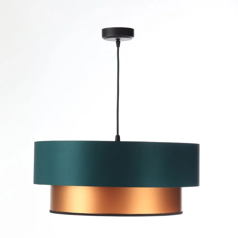 Lampa wisząca DOUBLE GREEN 50 zielona/miedziana polskiej produkcji | MIRAT. w stylu kolekcja