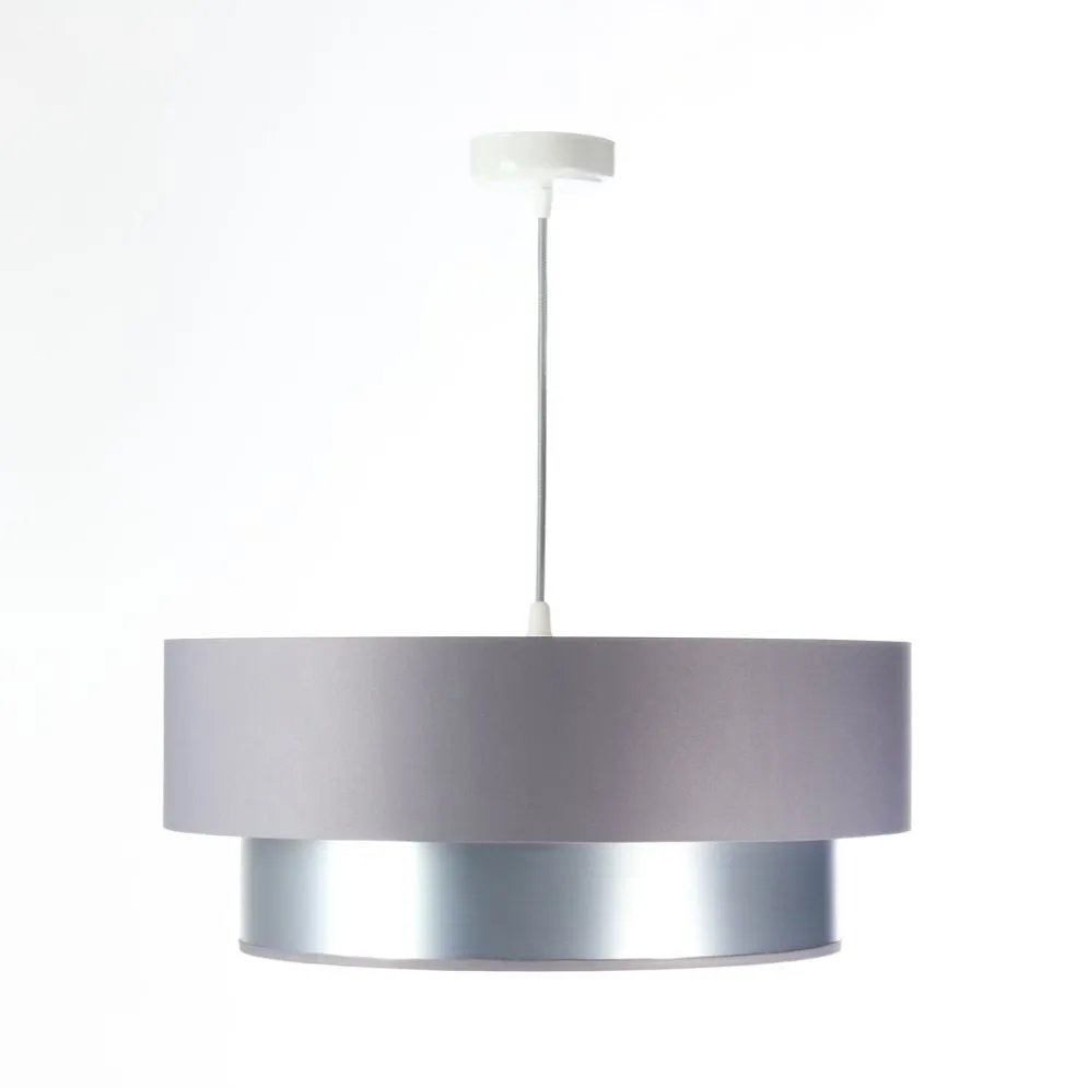 Lampa wisząca DOUBLE GRAY 40 szara/srebrna elegancka na 1 żarówkę | MIRAT. w stylu kolekcja