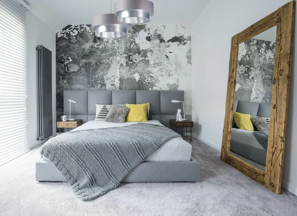 Lampa wisząca DOUBLE GRAY 40 szara/srebrna elegancka na 1 żarówkę | MIRAT. w stylu kolekcja