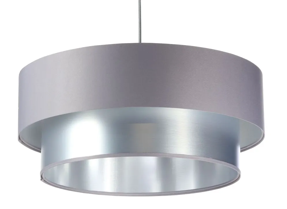 Lampa wisząca DOUBLE GRAY 40 szara/srebrna elegancka na 1 żarówkę | MIRAT. w stylu kolekcja