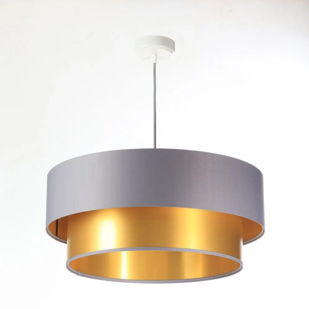 Lampa wisząca DOUBLE GRAY 60 szara/złota nowoczesna ręcznie robiona | MIRAT. w stylu kolekcja