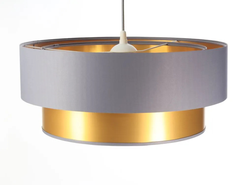 Lampa wisząca DOUBLE GRAY 50 szara/złota na 1 żarówkę do przedpokoju | MIRAT. w stylu  kolekcja