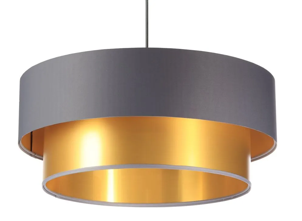 Lampa wisząca DOUBLE GRAY 50 szara/złota na 1 żarówkę do przedpokoju | MIRAT. w stylu  kolekcja