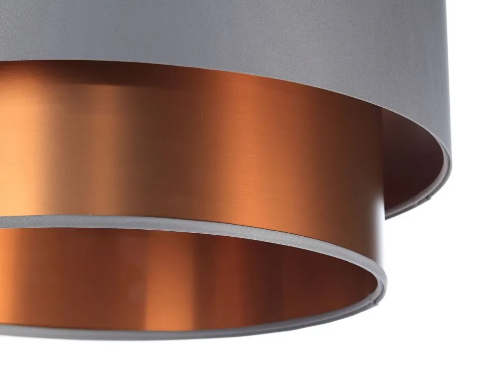 Lampa wisząca DOUBLE GRAY 40 szara/miedziana nowoczesna do salonu | MIRAT. w stylu kolekcja
