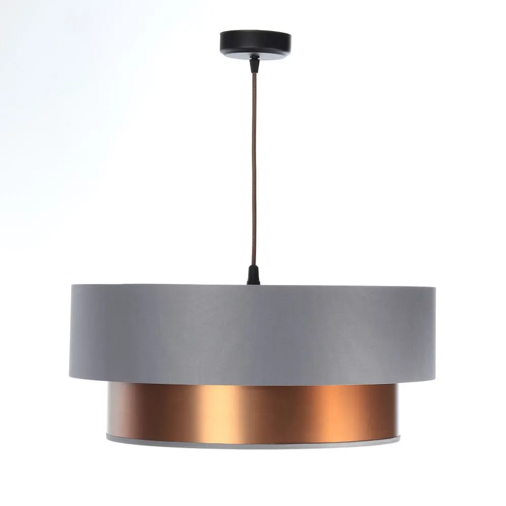 Lampa wisząca DOUBLE GRAY 60 szara/miedziana dwukolorowa ręcznie robiona | MIRAT. w stylu kolekcja