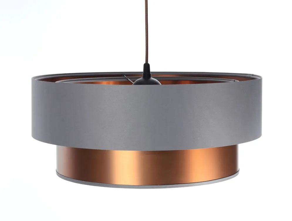 Lampa wisząca DOUBLE GRAY 40 szara/miedziana nowoczesna do salonu | MIRAT. w stylu kolekcja
