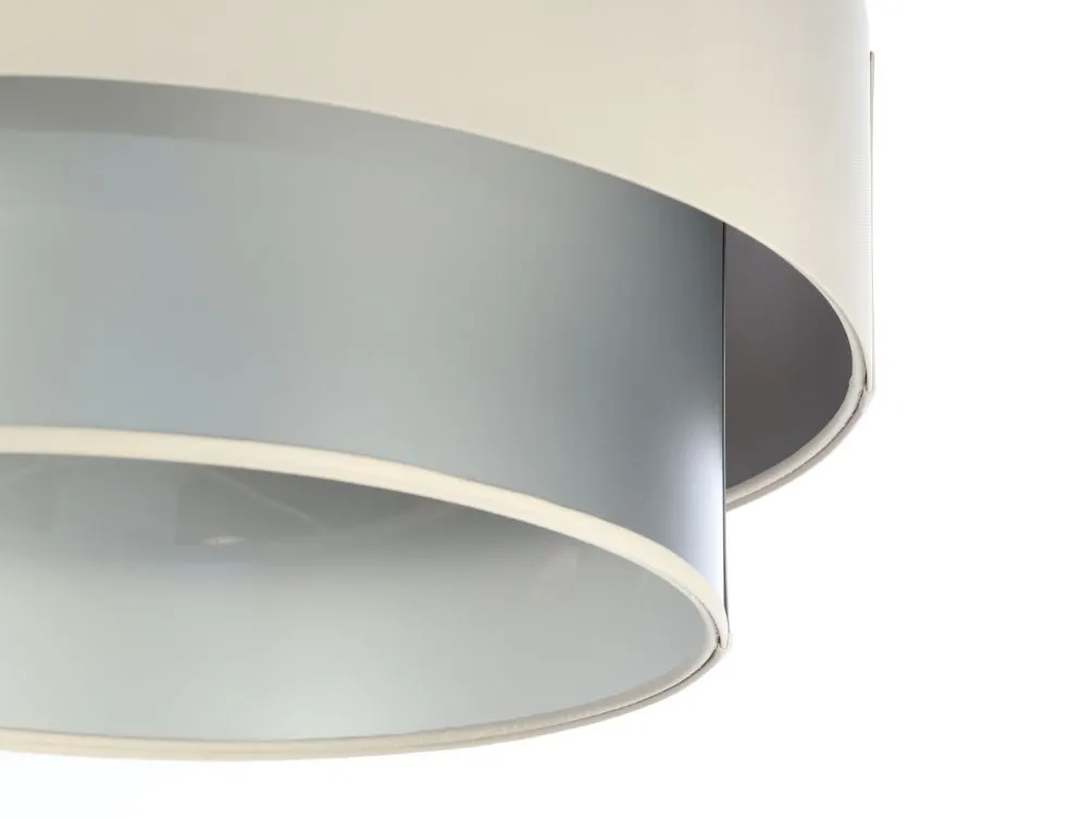 Lampa wisząca DOUBLE CREAM 60 kremowa/srebrna do jadalni nad stół | MIRAT. w stylu  kolekcja