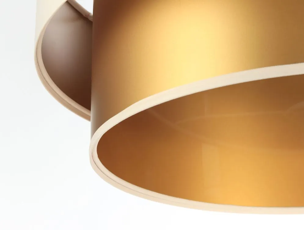 Lampa wisząca DOUBLE CREAM 40 kremowa/złota dwukolorowa do salonu | MIRAT. w stylu kolekcja