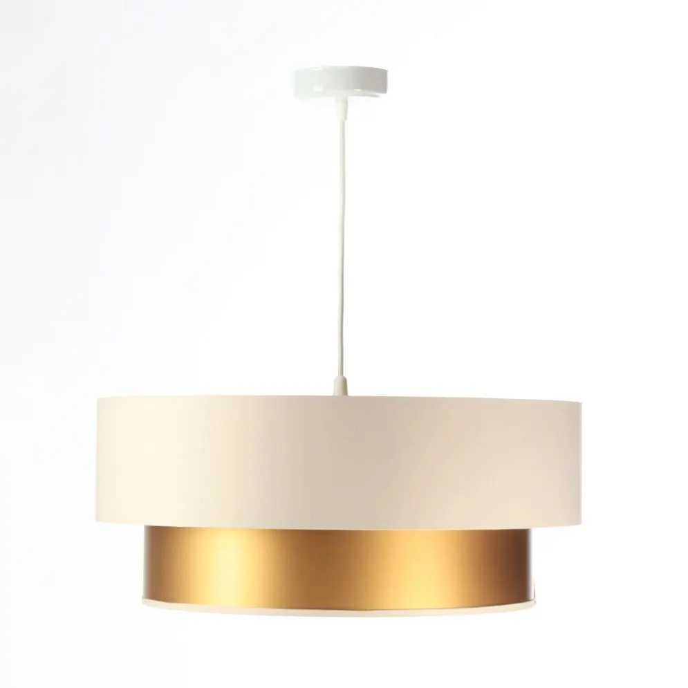 Lampa wisząca DOUBLE CREAM 40 kremowa/złota dwukolorowa do salonu | MIRAT. w stylu kolekcja