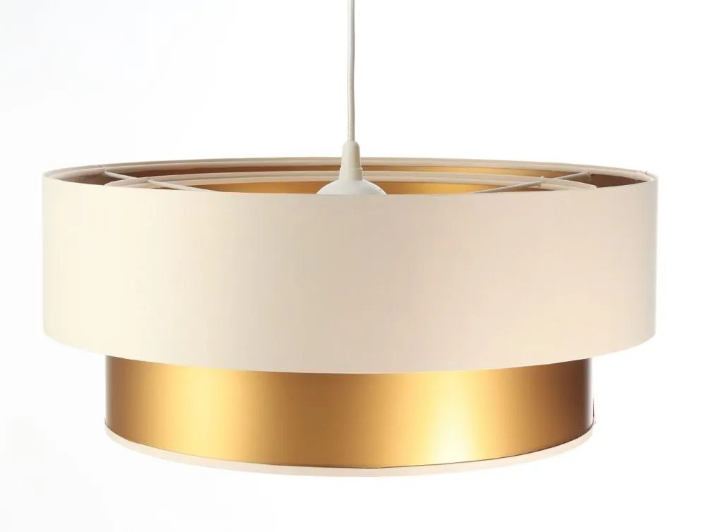 Lampa wisząca DOUBLE CREAM 50 kremowa/złota symetryczna w kształcie walca | MIRAT. w stylu kolekcja