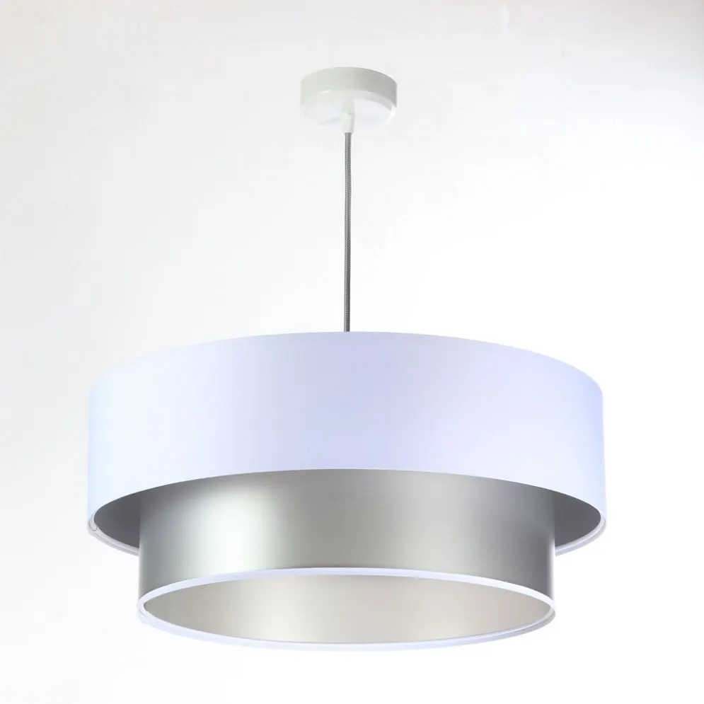 Lampa wisząca DOUBLE WHITE 40 biała/srebrna nowoczesna dwukolorowa | MIRAT. w stylu  kolekcja