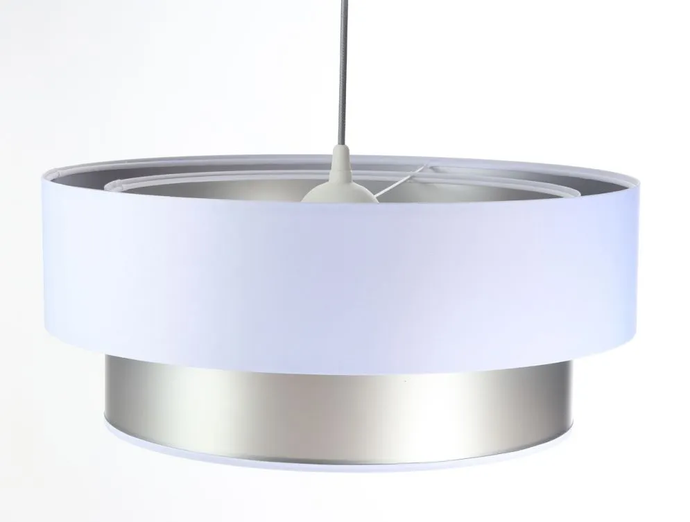 Lampa wisząca DOUBLE WHITE 40 biała/srebrna nowoczesna dwukolorowa | MIRAT. w stylu  kolekcja