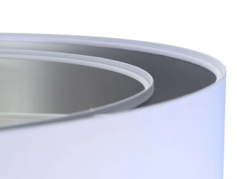 Lampa wisząca DOUBLE WHITE 60 biała/srebrna w kształcie walca | MIRAT.