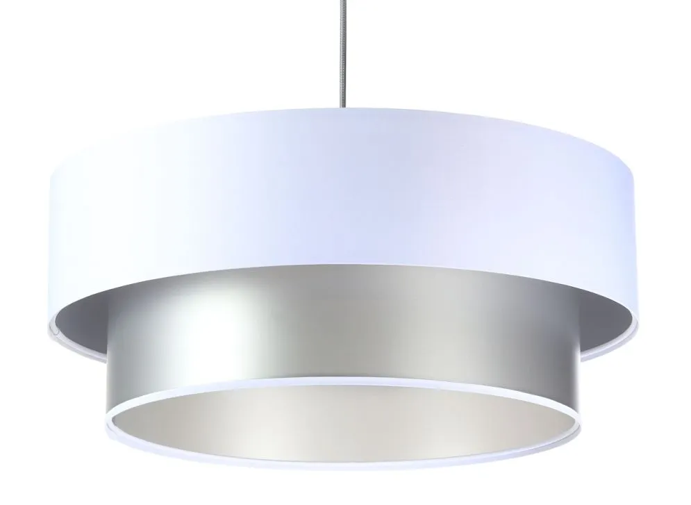 Lampa wisząca DOUBLE WHITE 40 biała/srebrna nowoczesna dwukolorowa | MIRAT. w stylu  kolekcja