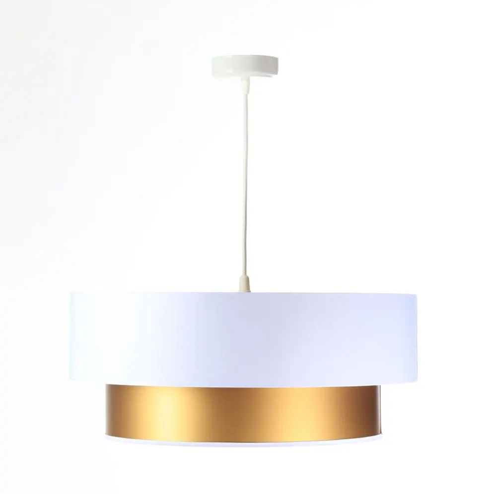 Lampa wisząca DOUBLE WHITE 40 biała/złota nowoczesna dwukolorowa | MIRAT.