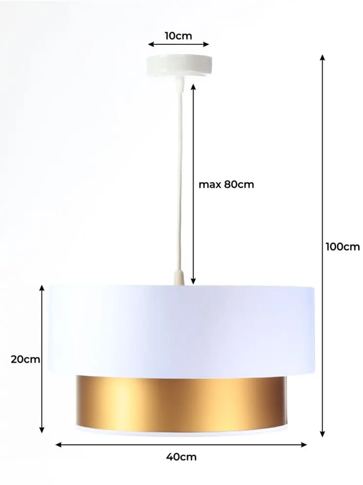 Lampa wisząca DOUBLE WHITE 40 biała/srebrna nowoczesna dwukolorowa | MIRAT.