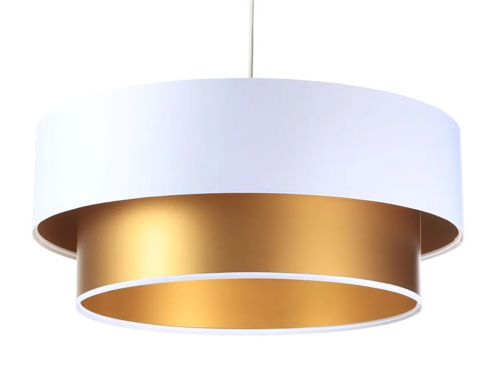 Lampa wisząca DOUBLE WHITE 40 biała/złota nowoczesna dwukolorowa | MIRAT.