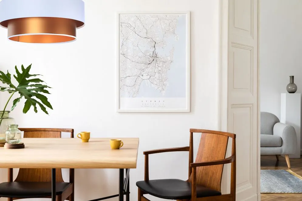 Lampa wisząca DOUBLE WHITE 60 biała/miedziana polskiej produkcji satynowa | MIRAT.
