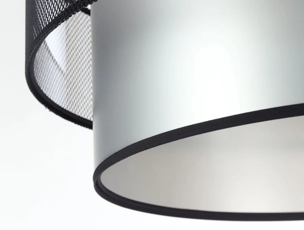 Lampa wisząca DOUBLE NET 40 srebrna w stylu loft | MIRAT.