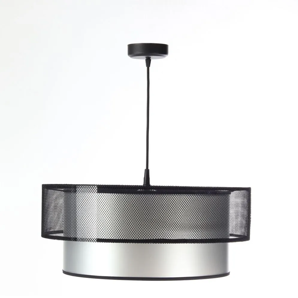 Lampa wisząca DOUBLE NET 50 srebrna nowoczesna symetryczna | MIRAT.
