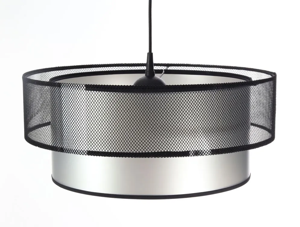 Lampa wisząca DOUBLE NET 50 srebrna nowoczesna symetryczna | MIRAT.