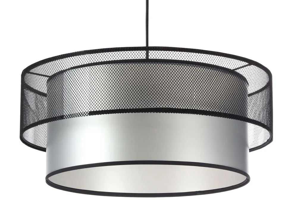 Lampa wisząca DOUBLE NET 40 srebrna w stylu loft | MIRAT.