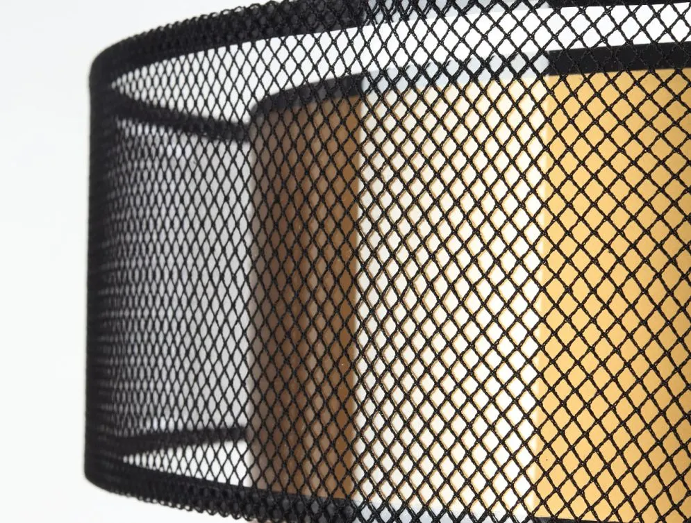 Lampa wisząca DOUBLE NET 40 złota symetryczna w kształcie walca | MIRAT.