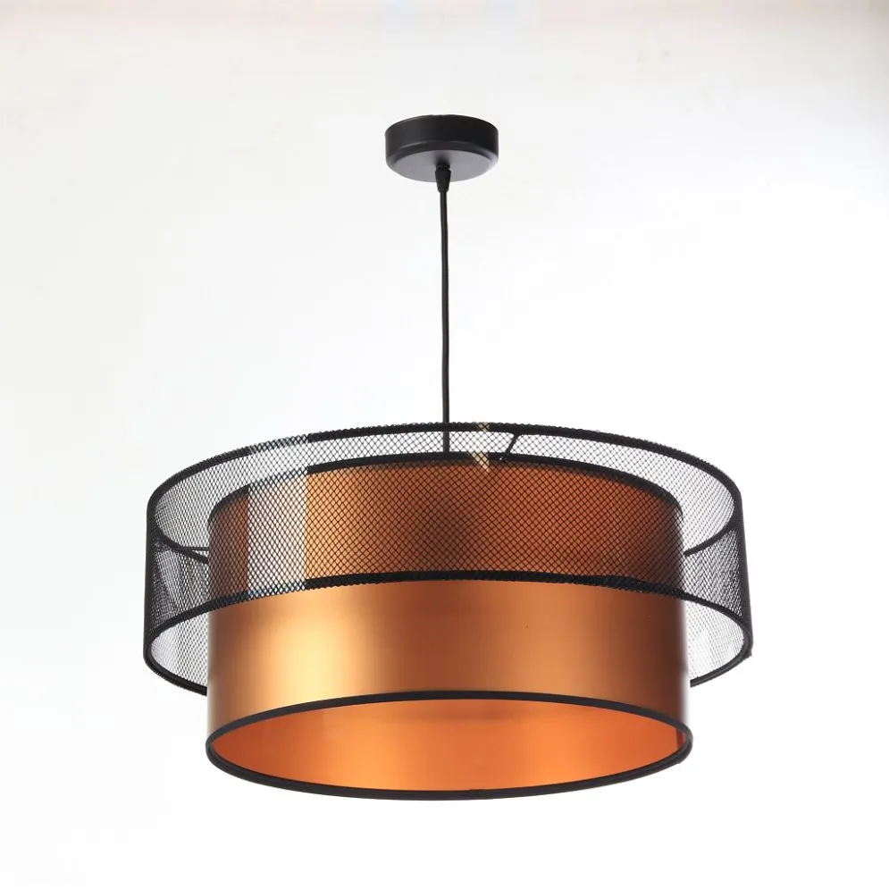 Lampa wisząca DOUBLE NET 60 miedziana nad stół do jadalni | MIRAT.