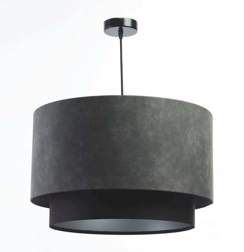 Lampa wisząca DOUBLE ZAMSZ 40 szara/czarna dwukolorowa | MIRAT.