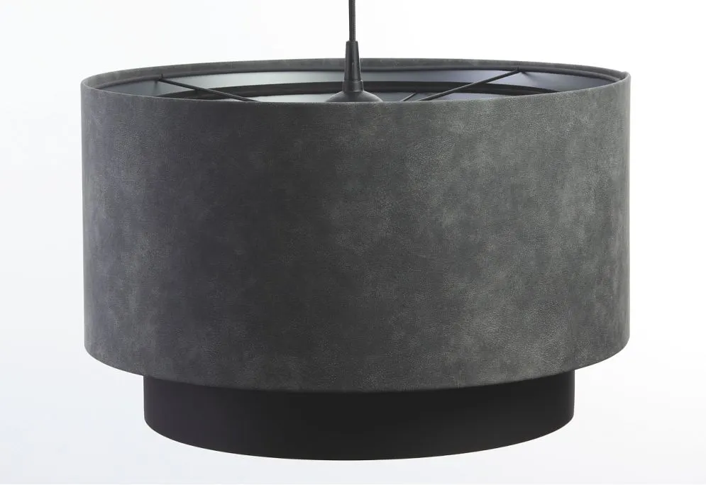 Lampa wisząca DOUBLE ZAMSZ 40 szara/czarna dwukolorowa | MIRAT.