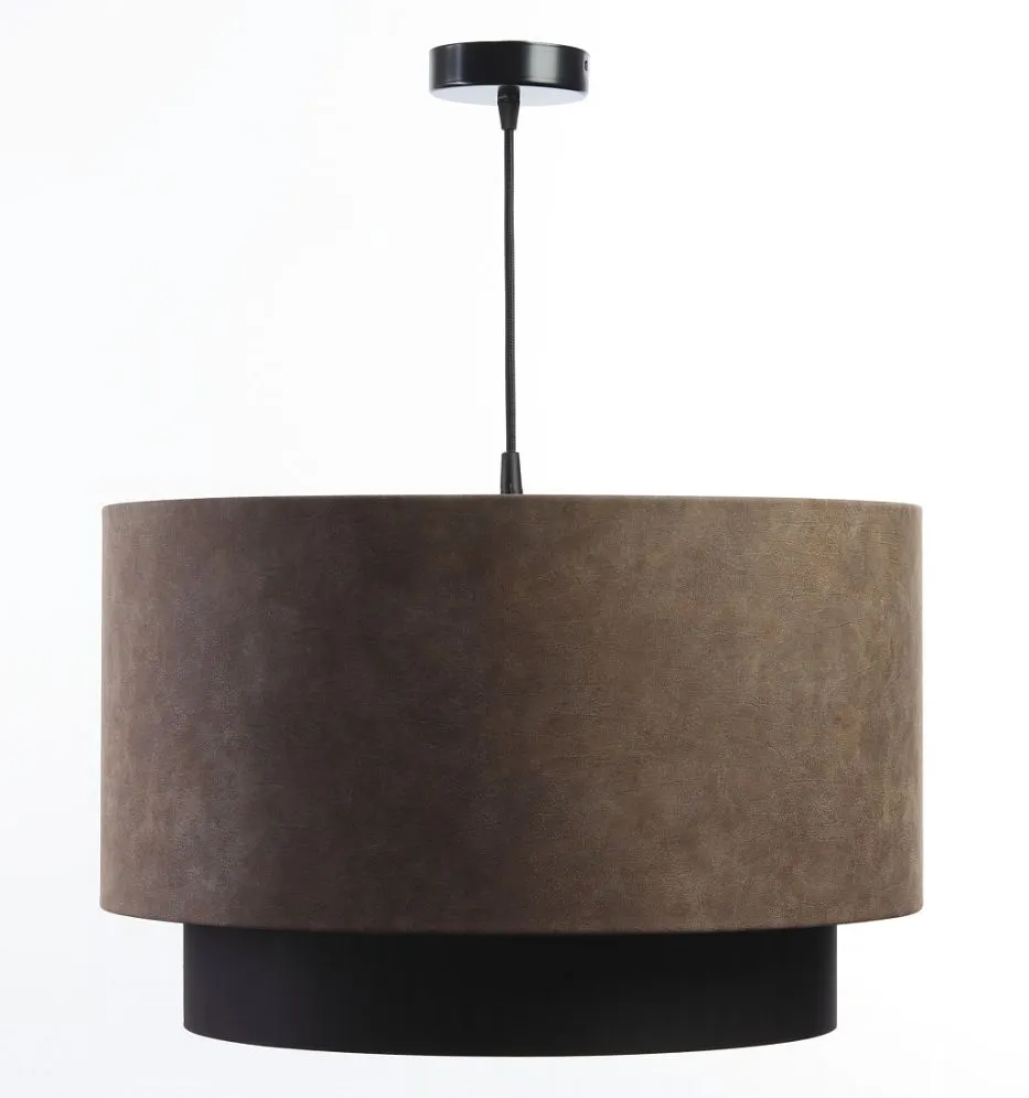 Lampa wisząca DOUBLE ZAMSZ 40 brązowa/czarna nowoczesna | MIRAT.