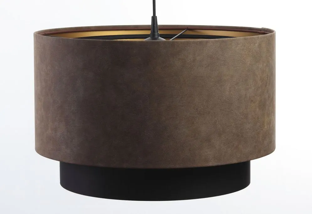 Lampa wisząca DOUBLE ZAMSZ 40 brązowa/czarna nowoczesna | MIRAT.