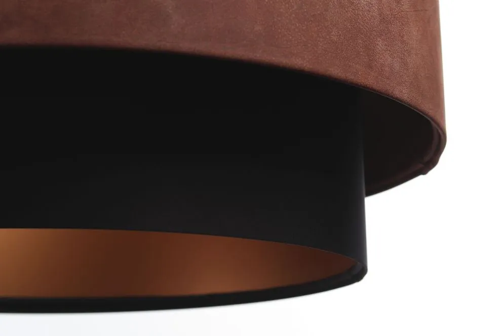 Lampa wisząca DOUBLE ZAMSZ 40 bordowa/czarna do salonu | MIRAT.