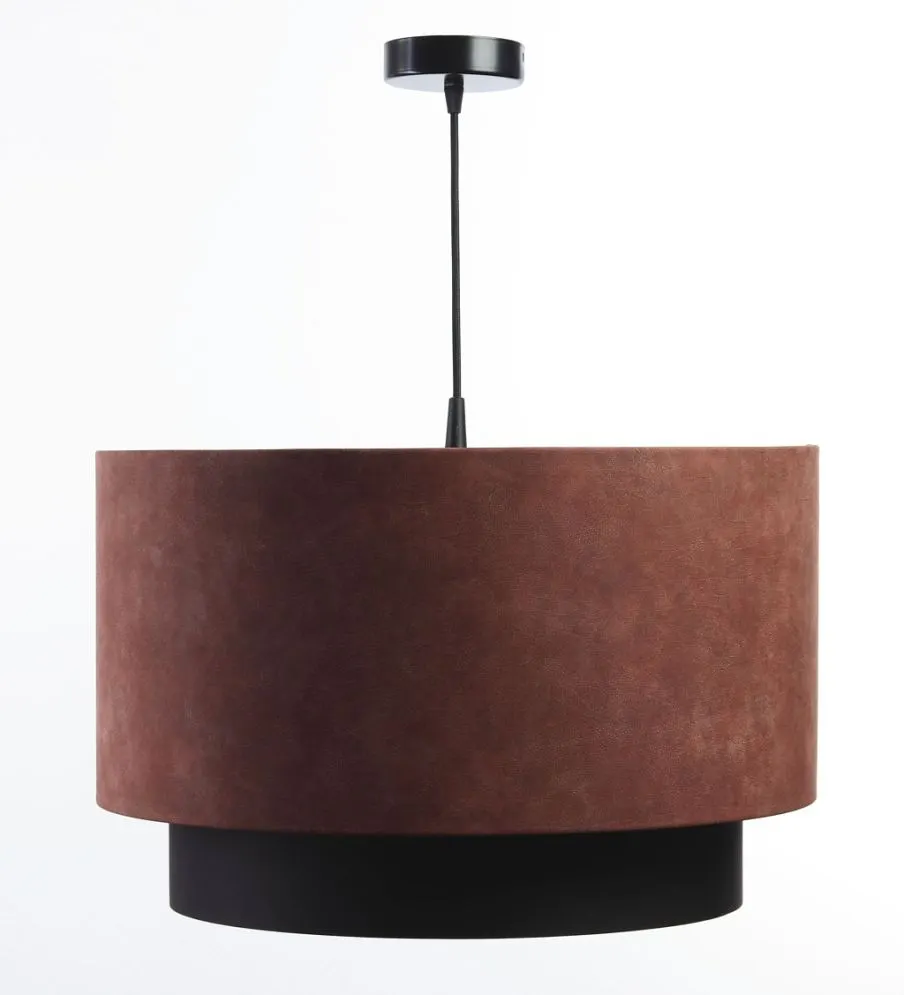 Lampa wisząca DOUBLE ZAMSZ 40 bordowa/czarna do salonu | MIRAT.