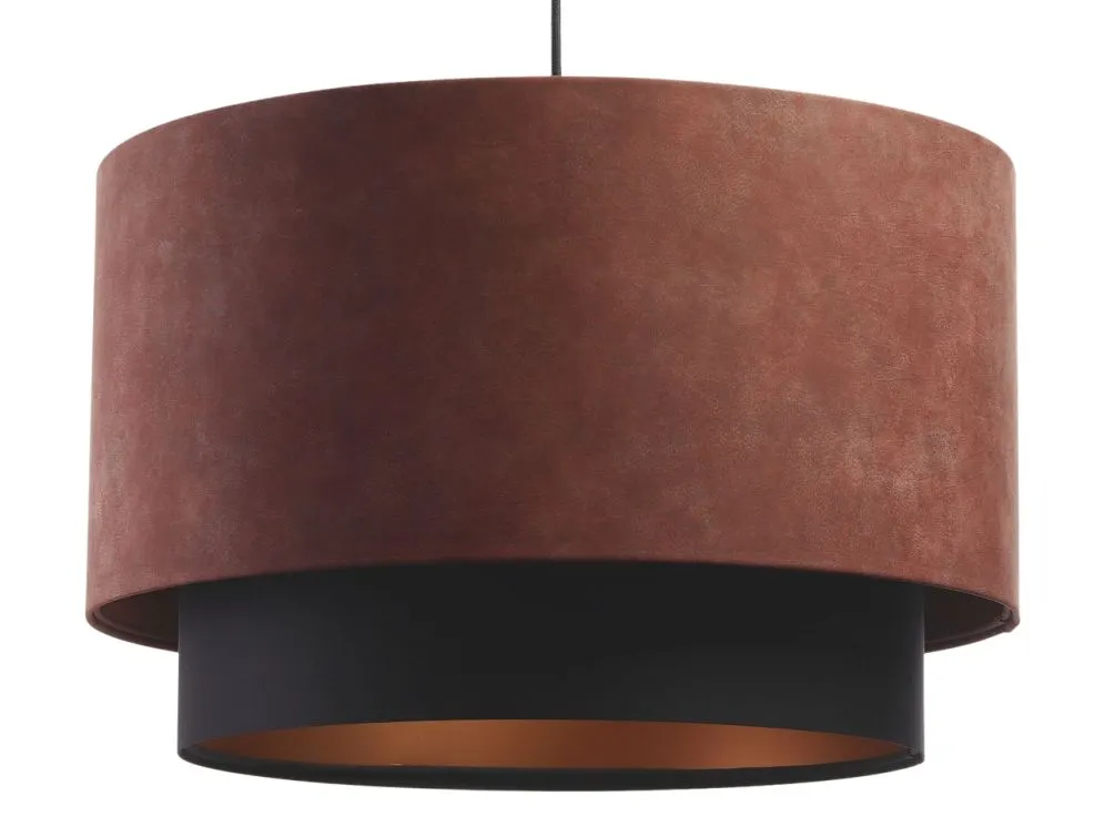 Lampa wisząca DOUBLE ZAMSZ 40 bordowa/czarna do salonu | MIRAT.