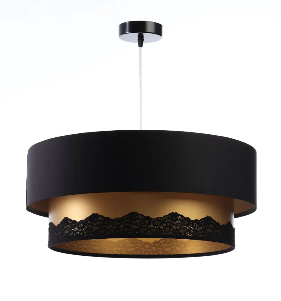 Lampa wisząca DOUBLE ELEGANT 50 czarna/złota polskiej produkcji | MIRAT.