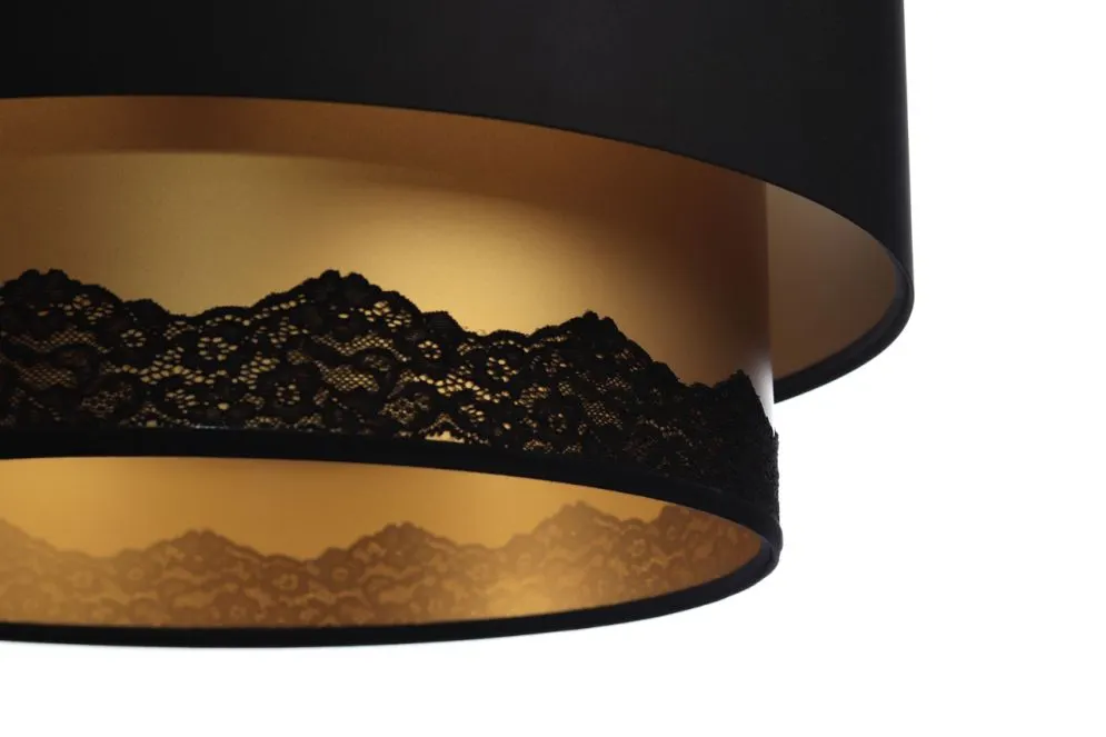Lampa wisząca DOUBLE ELEGANT 50 czarna/złota polskiej produkcji | MIRAT.
