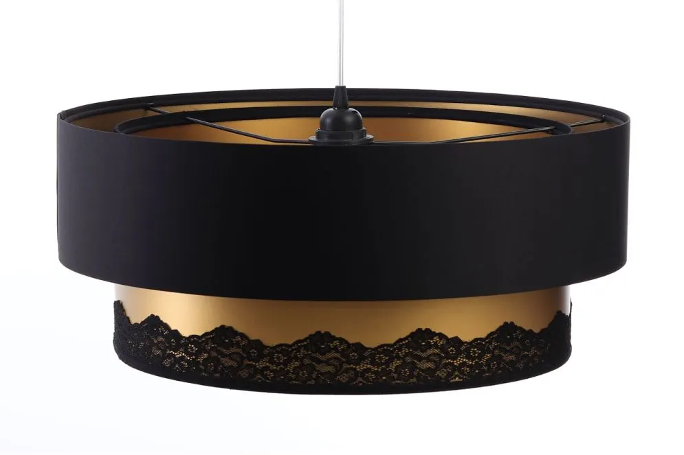 Lampa wisząca DOUBLE ELEGANT 50 czarna/złota polskiej produkcji | MIRAT.