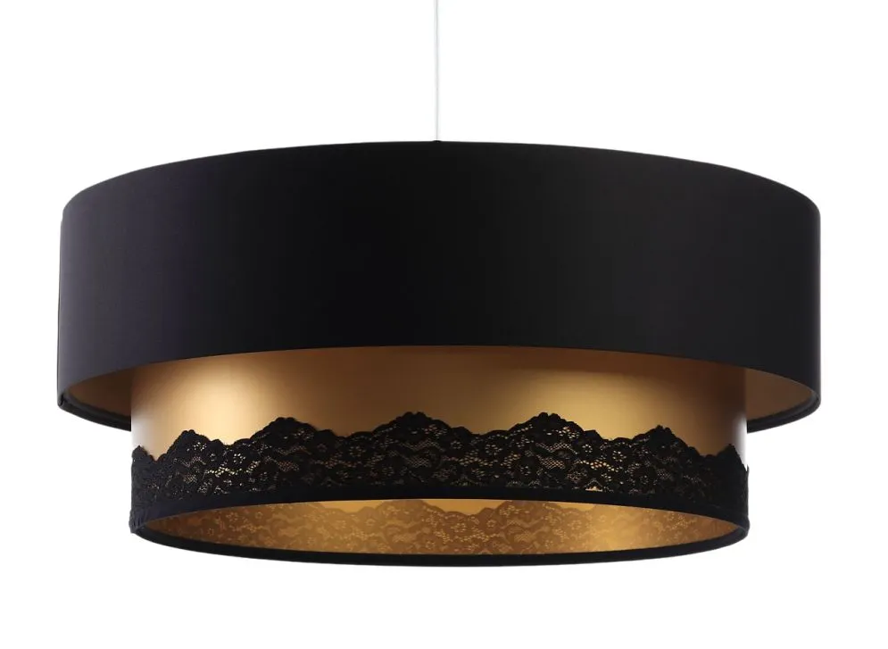 Lampa wisząca DOUBLE ELEGANT 50 czarna/złota polskiej produkcji | MIRAT.