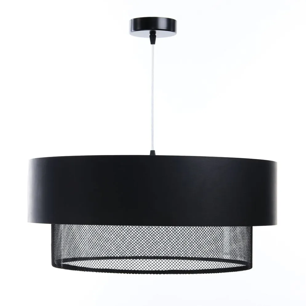 Lampa wisząca DOUBLE NET 40 czarna w stylu industrialnym | MIRAT.