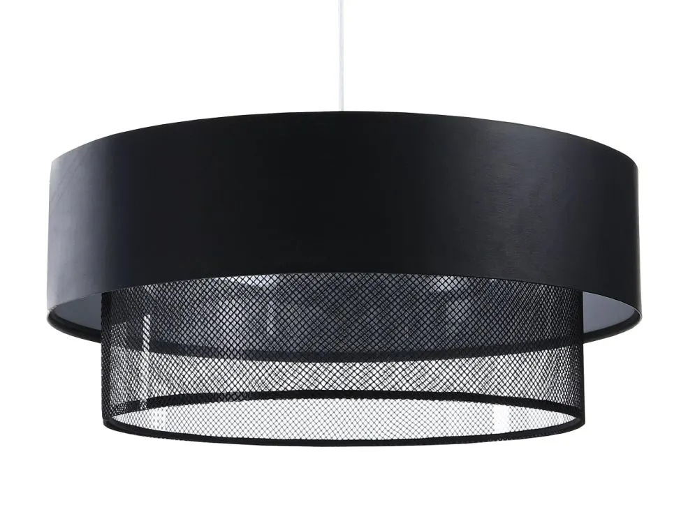 Lampa wisząca DOUBLE NET 50 czarna w kształcie walca | MIRAT.