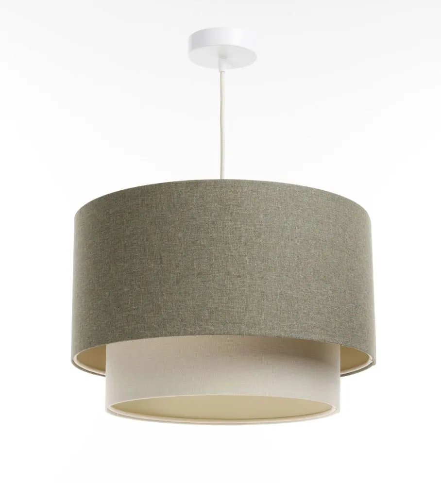 Lampa wisząca ERUTAN DOUBLE 40 zielona/kremowa w stylu boho I sklep meblowy MIRAT.