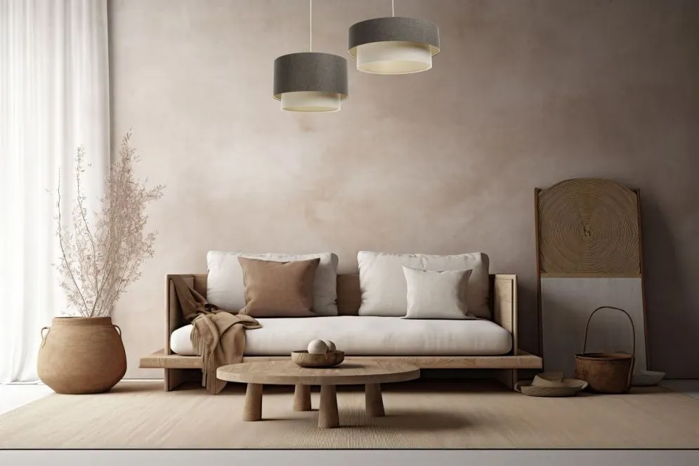 Lampa wisząca ERUTAN DOUBLE 40 szara/kremowa minimalistyczna I sklep meblowy MIRAT.