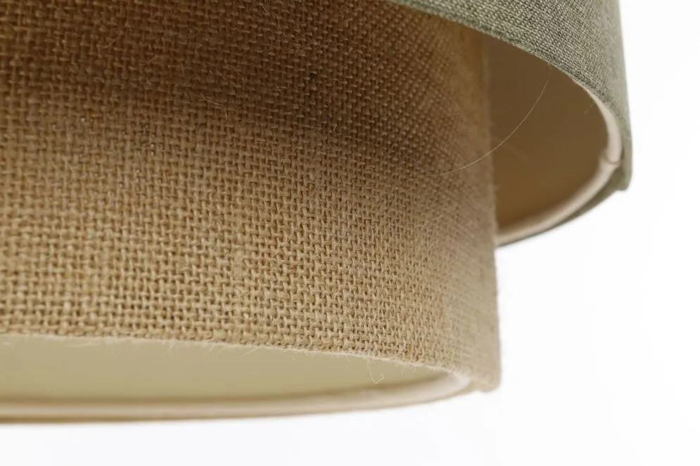 Lampa wisząca ERUTAN DOUBLE 40 zielona/beżowa z podwójnym abażurem I sklep meblowy MIRAT.